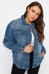 YOURS Plus Size Blue Washed Oversized Denim Jacket